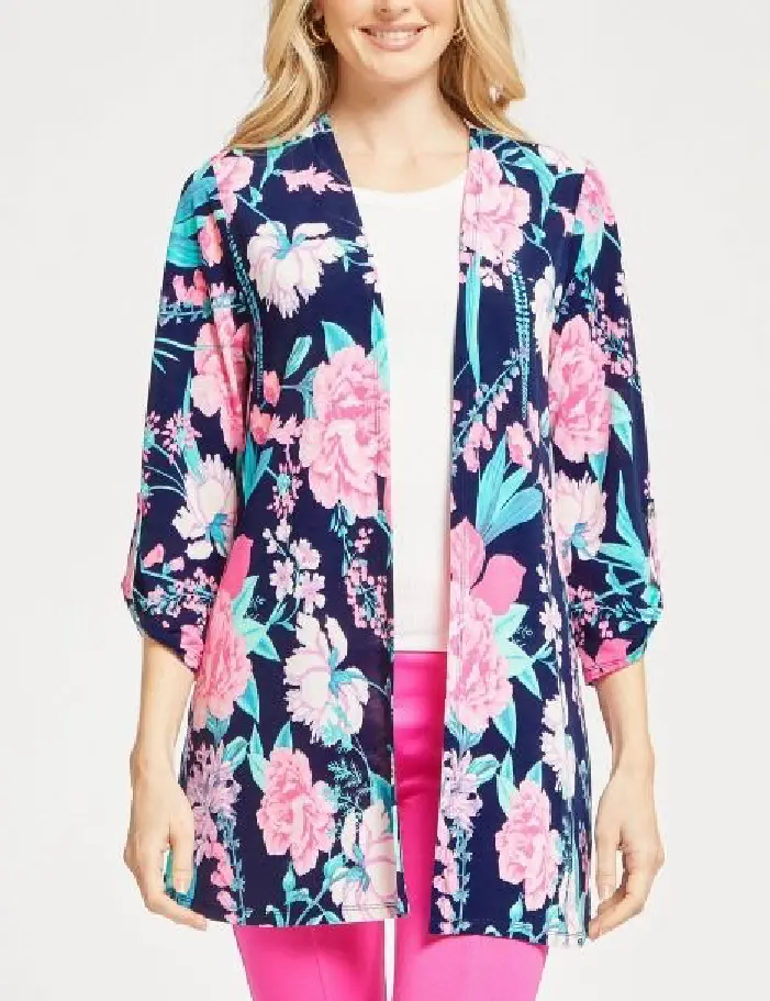 Dear Scarlett Lizzy Cardigan Navy Reg Plus
