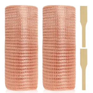 12" x 64ft Copper Mesh, Double Layer Pure Wire Mesh, DIY Hole Filler, Copper  Roll with 2 Pack  Stick, for Gardening Sealing Water Opening and DIY (2 Roll (12" x 32ft))