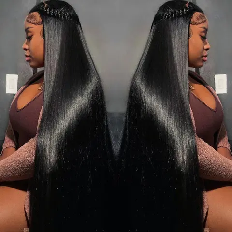 Bling Hair Straight 13x6 Hd Lace Front Wigs Human Hair 180 Density 13x4 Transparent Lace Frontal Wigs with Baby Hair Natural Hairline Long Straight for Black Women Natural Color #Sohochic