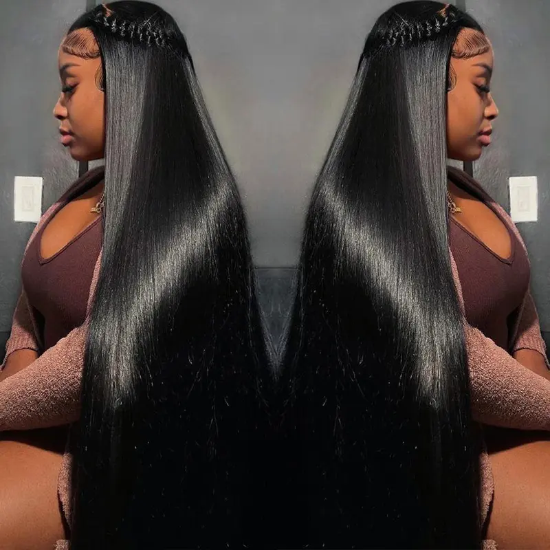 Bling Hair Straight 13x6 Hd Lace Front Wigs Human Hair 180 Density 13x4 Transparent Lace Frontal Wigs with Baby Hair Natural Hairline Long Straight for Black Women Natural Color #Sohochic