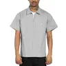 Pro Club Men's Short-Sleeve Half-Zip Classic Work Shirt - Heavyweight Cotton Spandex Stretch Twill Fabric, Loose Boxy Relaxed Fit Pullover, 2 Chest Pockets, Casual Utility Top, S-3XL, Machine Washable, Soft, All Seasons