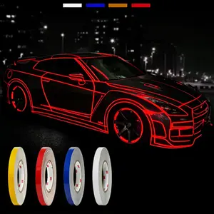 Hugexpen High-Grade Reflective Strips (5m x 1-2cm) - Car Body Decoration, Motorcycle Luminous Film, Wheel Accent, Truck Warning Accessory