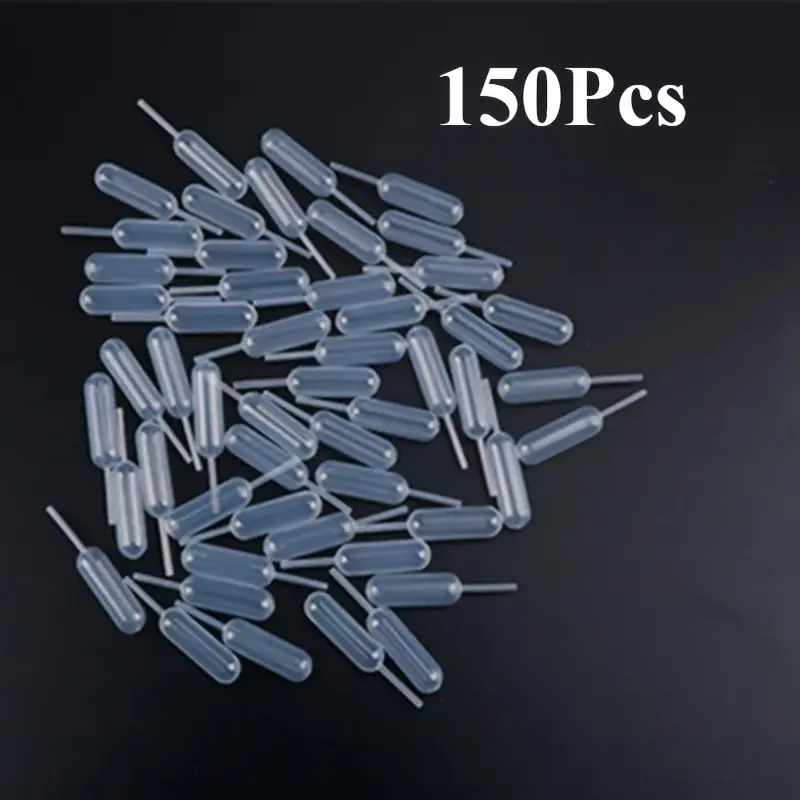 150pcs 4 Milliliters Transparent Droplet Mini Long Dropper Plastic Extrusion Dropper Cup Filling Machine Mini Extrusion Dropper Pipette