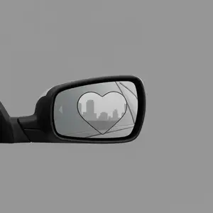 Heart Shaped Car Blind Spot Convex Glass Mirror, 360° View Wide Angle Lens Parking Aid, Quick Install Car Exterior Rearview Accessory