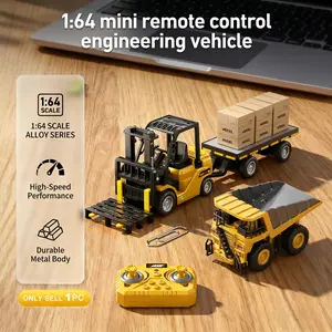 1:64 Remote Control Forklift Crane Combo Rc Construction Truck with Lights & Sounds, APP Phone Connection, Battery Included, Christmas Gift for Kids