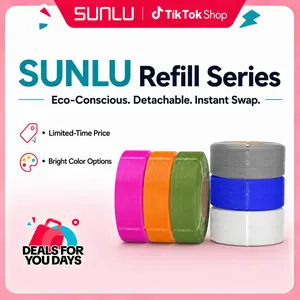 SUNLU Refill Filament PLA,  PLA+, PLA+2.0，PETG Filament, Compatible with 2025 SUNLU 3rd-Generation Reusable Spool and Bambu Reusable Spool, 1KG 1.75mm Filament Sustainability Flexibility-8561