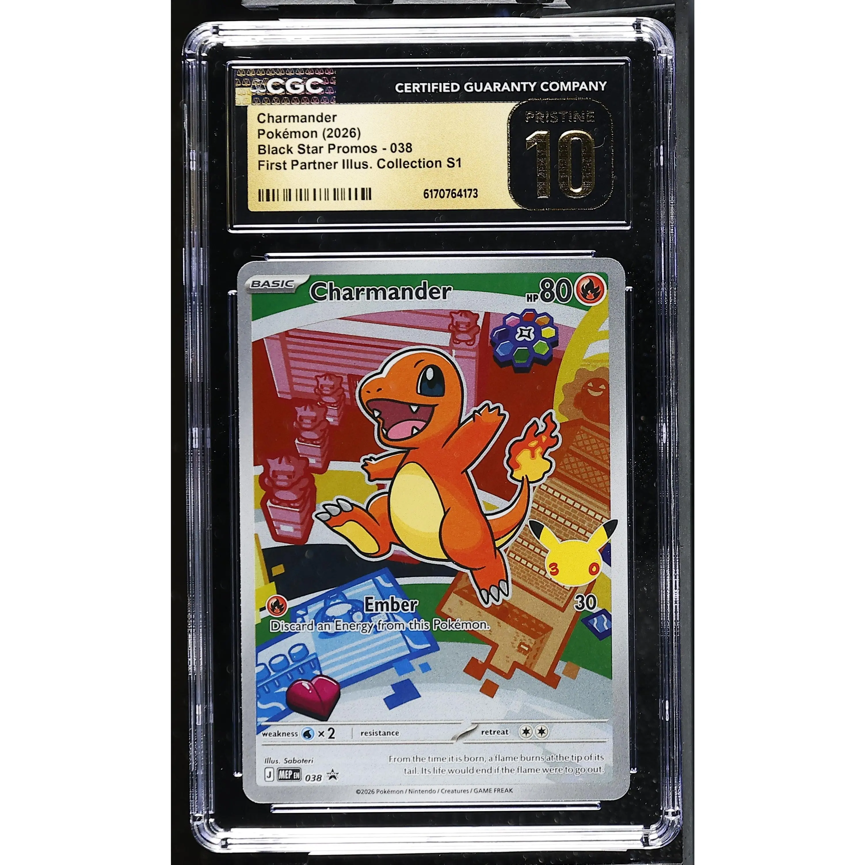 Charmander #038 Black Star Promo First Partner Collection CGC Pristine 10 Pokemo