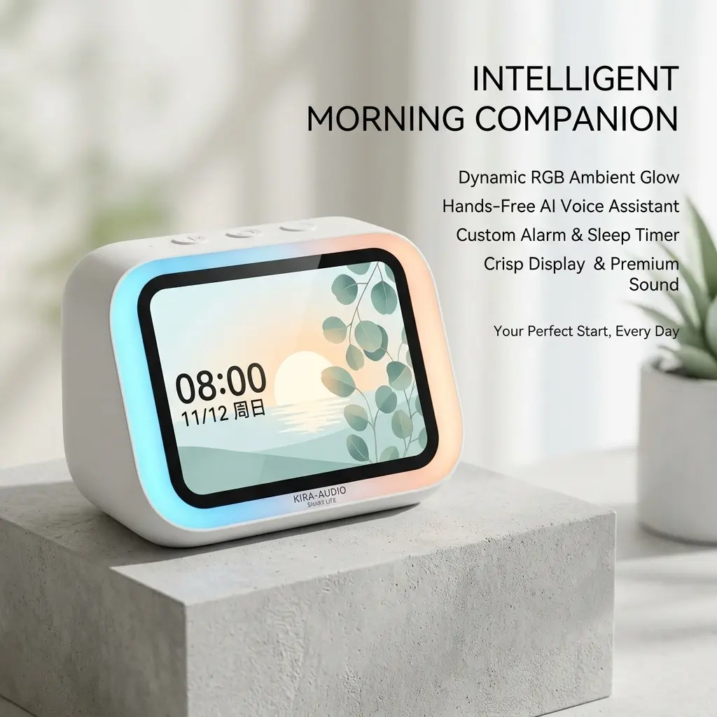 Multifunctional Smart Speaker, Bluetooth 5.4 Hi-Fi Stereo Home Audio Speaker with HD Touch Screen, Smart Audio Player & Electronic Photo Album for Home Music Setup