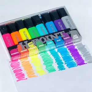 Multi-Shade Classic Highlighter Markers Set, Available in 4pcs & 8pcs Classic Vibrant Tones