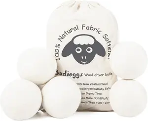 Wool Dryer Balls Organic XL 6-Pack, 100% New Zealand Wool Chemical Free Fabric Softener for 1000+ Loads, Baby Safe & Hypoallergenic, Fabrics Soft and Fluffy Naturally