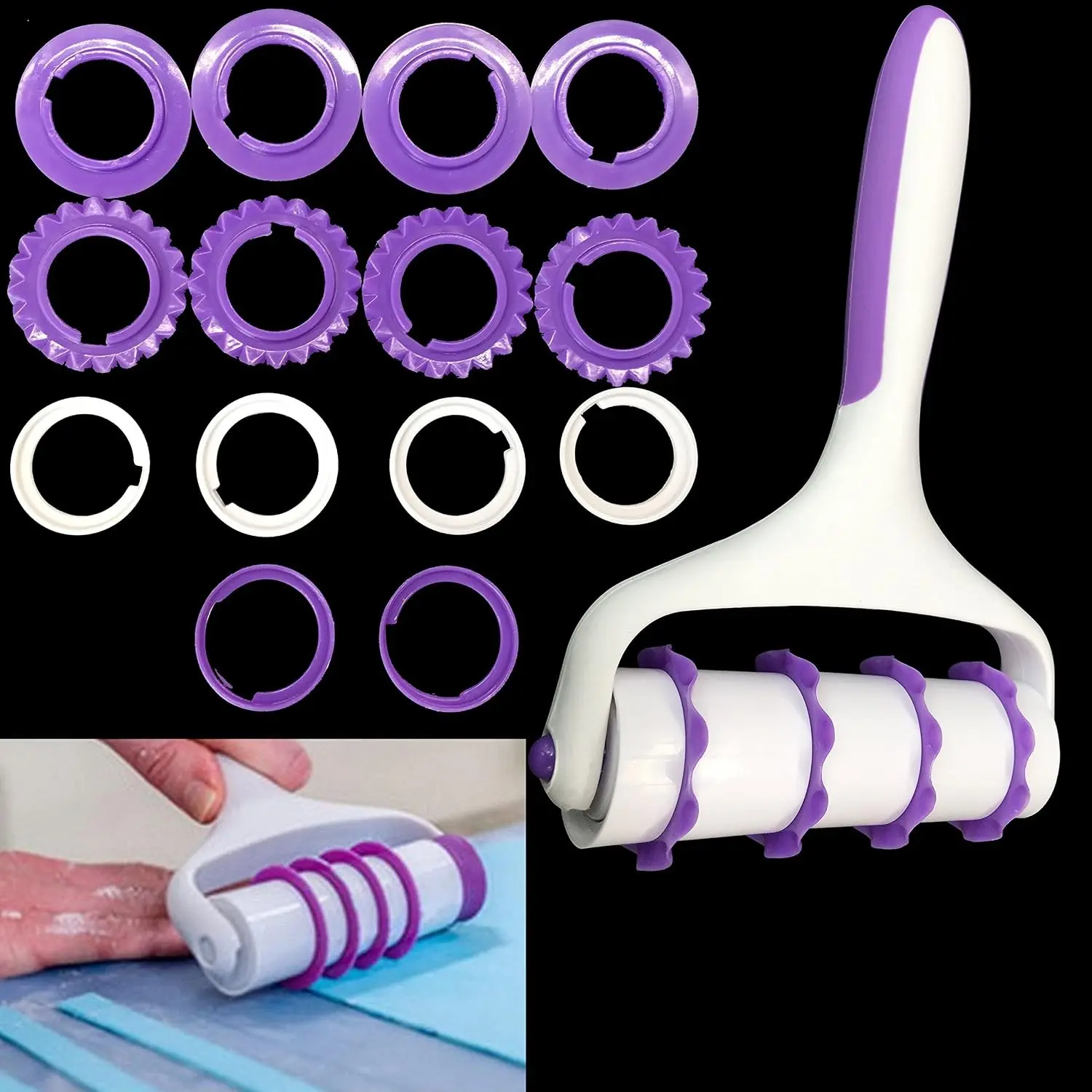 25pcs Fondant Ribbon Cutter, Food grade plastic Cookie Stamp Mould Cake Cupcake Fondant Decorating Tool
