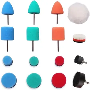 16Pcs Mini Buffing Polishing Pads, Mini Detail Polisher Pads Use On Rotary Tools,Cordless Electric Drill, Mini Polisher Tool for Tight Area Detailing Polishing Waxing and Sealing Glaze