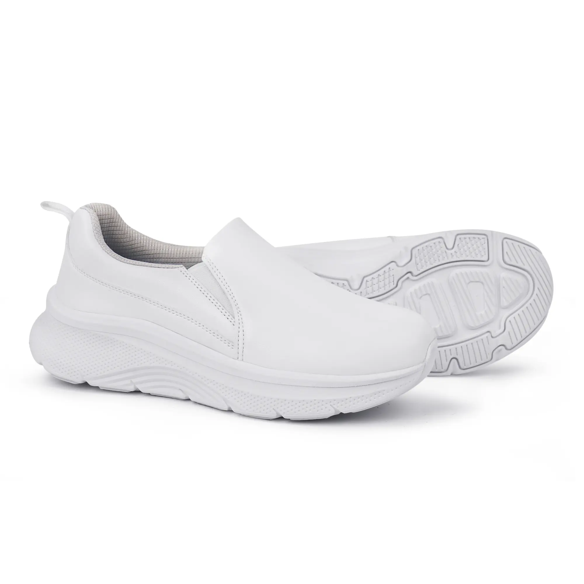 Hawkwell Women's Nonslip Lightweight Arch Support Comfortable Nurse Shoes - No Tie Work & Safety Slip-On Footwear, No Tie Shoes, Nonslip Work Footwear, Round Toe, Flexible, Slip Resistant Footwear, Waterproof Safety Shoes