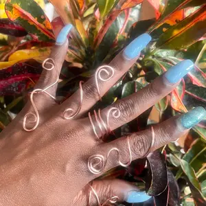Large Copper Rings Set of 5 -Fashion Accessory