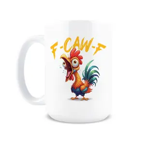 Funny Crow Coffee Mug - F-Caw-F Chicken Mug Gift - Hilarious Gift Idea