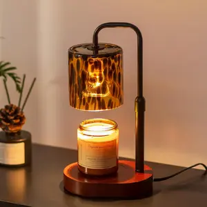 Tortoise Shell Home Decor: Black Candle Warmer Lamp with Timer Vintage Leopard Lamp with 2 Bulbs Height Adjustable Candle Warmer Dimmable Mothers Day Women Gift