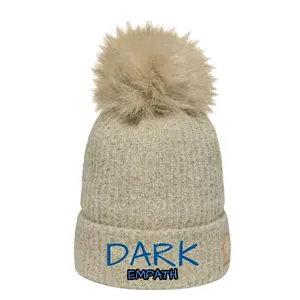 "Dark Empath" Pom-Pom Beanie - Soft Microfleece Lining, Faux-Fur Pom, Unisex Fit, Winter Gear for Cold-Weather Warriors