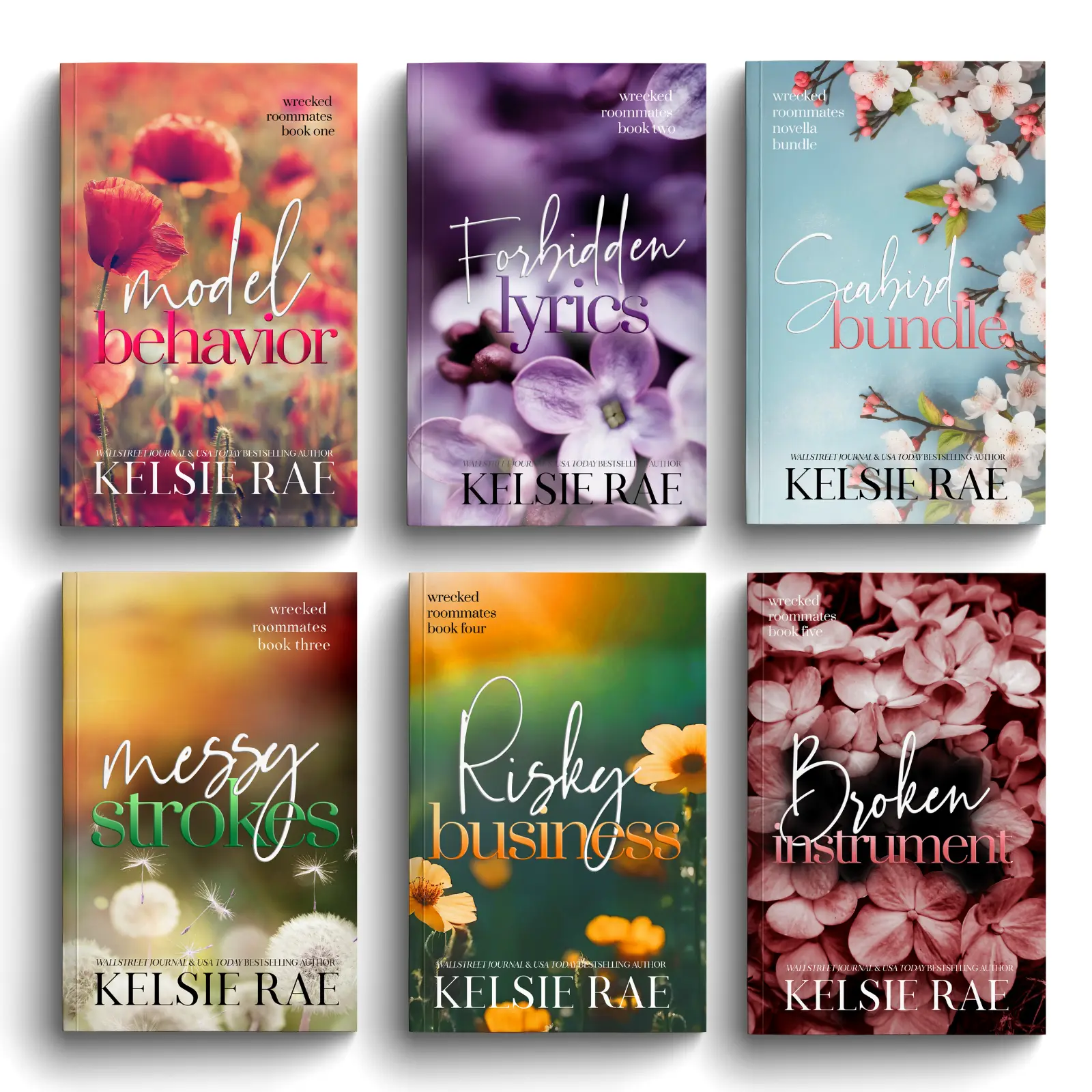 Wrecked Roommates Complete 6-Book Paperback Bundle by Kelsie Rae – Steamy Rockstar Romance Fiction, Roommates & Forbidden Love