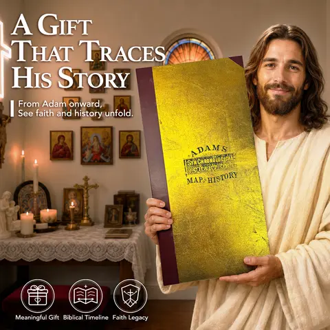 Deluxe Full Gold Foil Adams Time Chart 3.0 Graphic Bible Study Book for Adults & Special Ed, Premium Gilded Hard Cover, 23'x27' Full Timeline, 12pt Cardstock Handwritten Visual Learning Tool, Bible Study Supplies (Religion, Humanities & Social Sciences),t