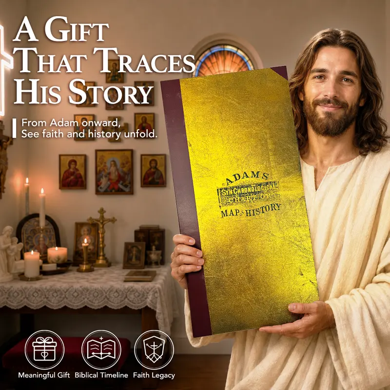 Deluxe Full Gold Foil Adams Time Chart 3.0 Graphic Bible Study Book for Adults & Special Ed, Premium Gilded Hard Cover, 23'x27' Full Timeline, 12pt Cardstock Handwritten Visual Learning Tool, Bible Study Supplies (Religion, Humanities & Social Sciences),t