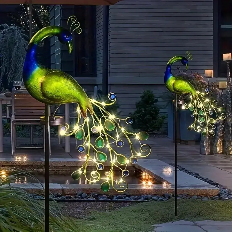 Metal Peacock Outdoor Statue, Animal Art Decor, Eye-Catching Garden Sculpture for Lawn & Yard, Unique Home & Garden Decoration, Garden Accessories, Garden Sculptures Statues, Exterior Decorative Statues