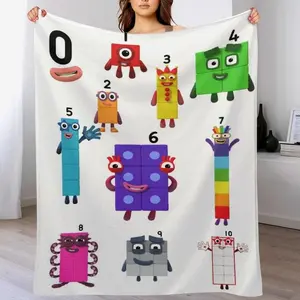 Numberblocks Blanket Soft Cozy Flannel Throw Blanket for Kids Boys Girls, Luxury Warm Fleece Blankets for Sofa Couch Bed Camping Travel  Bedding for Kids & Fans Gift Cartoon Blanket Halloween and Christmas Gifts