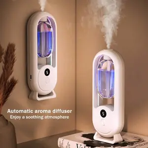 Rechargeable Aromatic Diffuser 5 Modes Essential Oil Diffuser Machine Homemade Air Freshener Diffuser For Home Car Room Fragrance Wall-Mounted Oil Aromatherapy Machine Air Purifying Automatic Diffuser Toilet Deodorization Fragrance Humidifier Colorful Nig