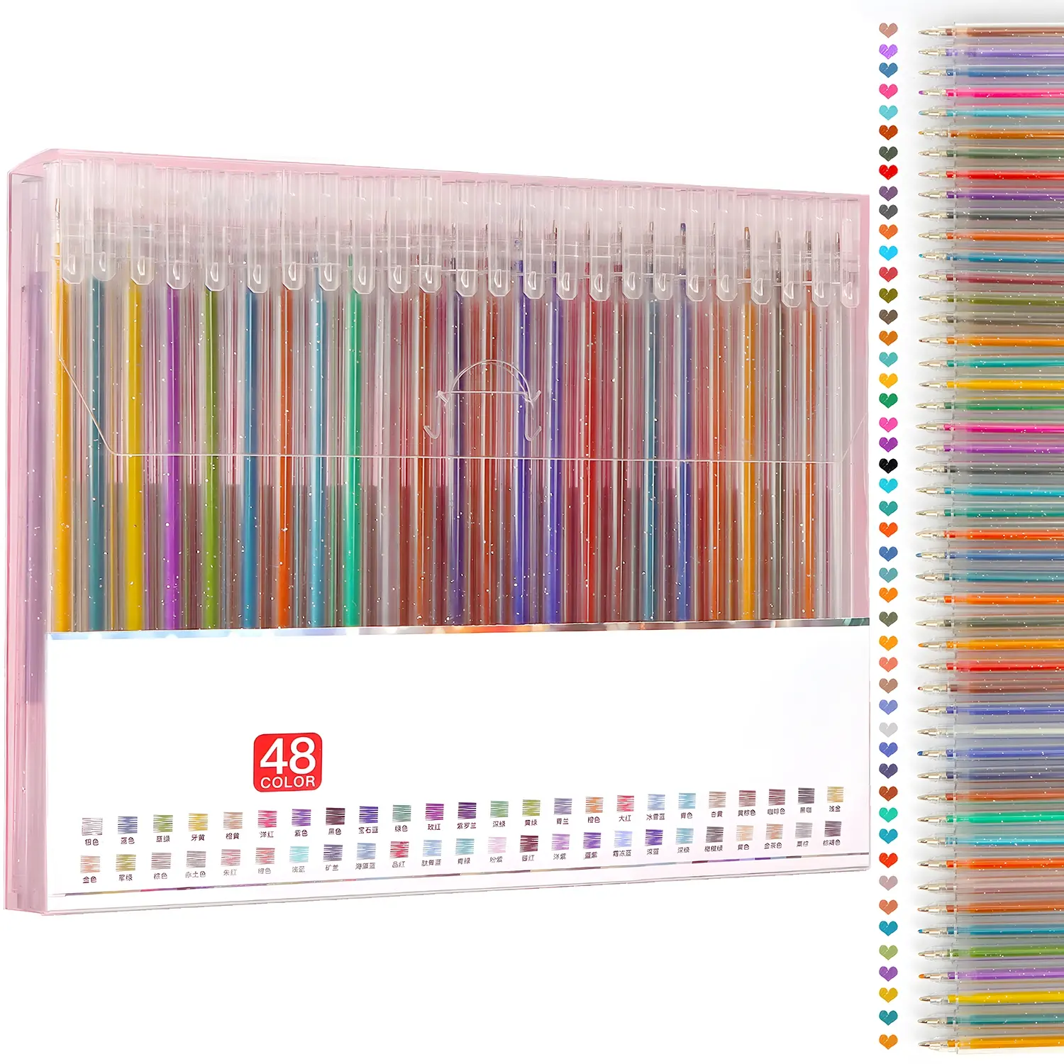 Glitter Gel Pen Set, Kids Color Pens, Christmas Gift Pens, Aesthetic Pens, Colored Gel Pens, 8/12/18/24/36/48pcs, Glitter Color Gel Pens, Writing Pens, Art Markers Set, Pen Kit