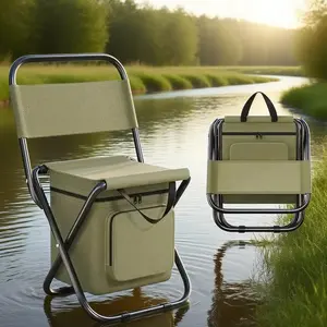 Fishing chairs with storage bags, portable foldable camping chairs, compact fishing stools, hunting chairs, and outdoor backrest stools are all very suitable for camping, hunting, fishing and hiking Fishing Equipment