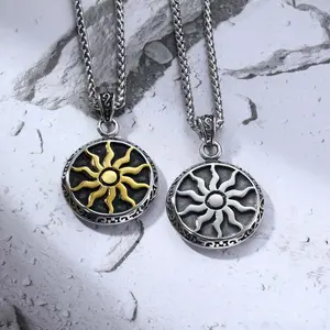 Retro Sun Symbol Pendant Stainless Steel Sun God Fashion Punk Style Men and Women Jewelry