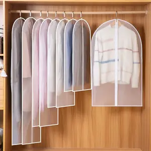 Clear Hanging Garment Bags (2pcs/5pcs Set) - Waterproof Suit Cover with Zipper, Dustproof Wardrobe Organizer for Coats, Jackets & Shirts, Transparent Plastic Clothes Protector for Closet Storage