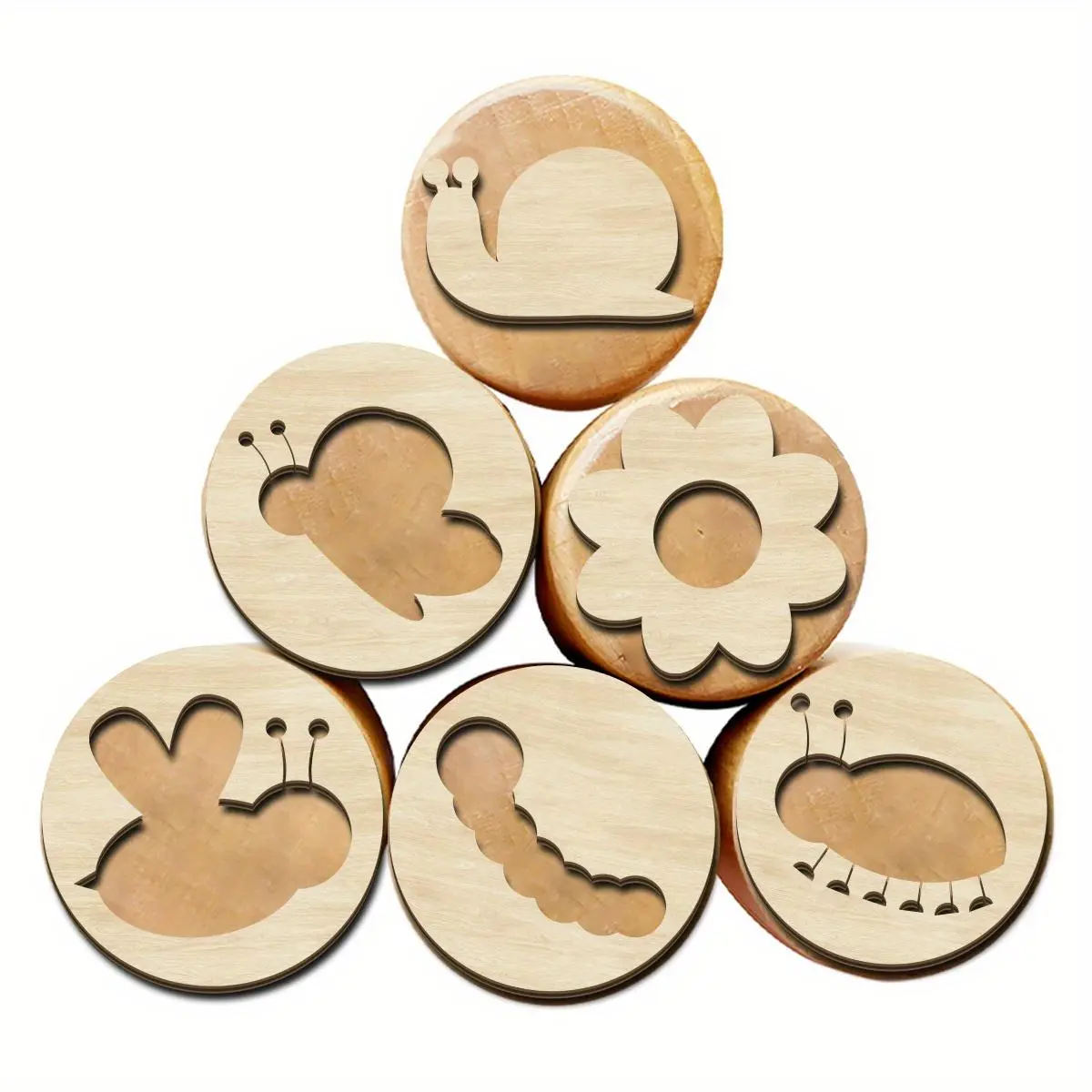 Insect Themed Wooden Stamp, 6 Counts/set Cute Handmade Stamp, Exquisite and Practical Stamp for Birthdays, Mother's Day, Graduation Season