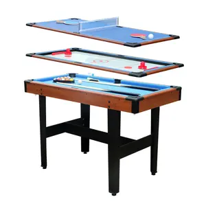 48″ 3-in-1 Multi Game Table - Combo Game Table Set - Billiards/Pool, Glide Hockey and Table Tennis for Home, Game Room, Friends and Family!