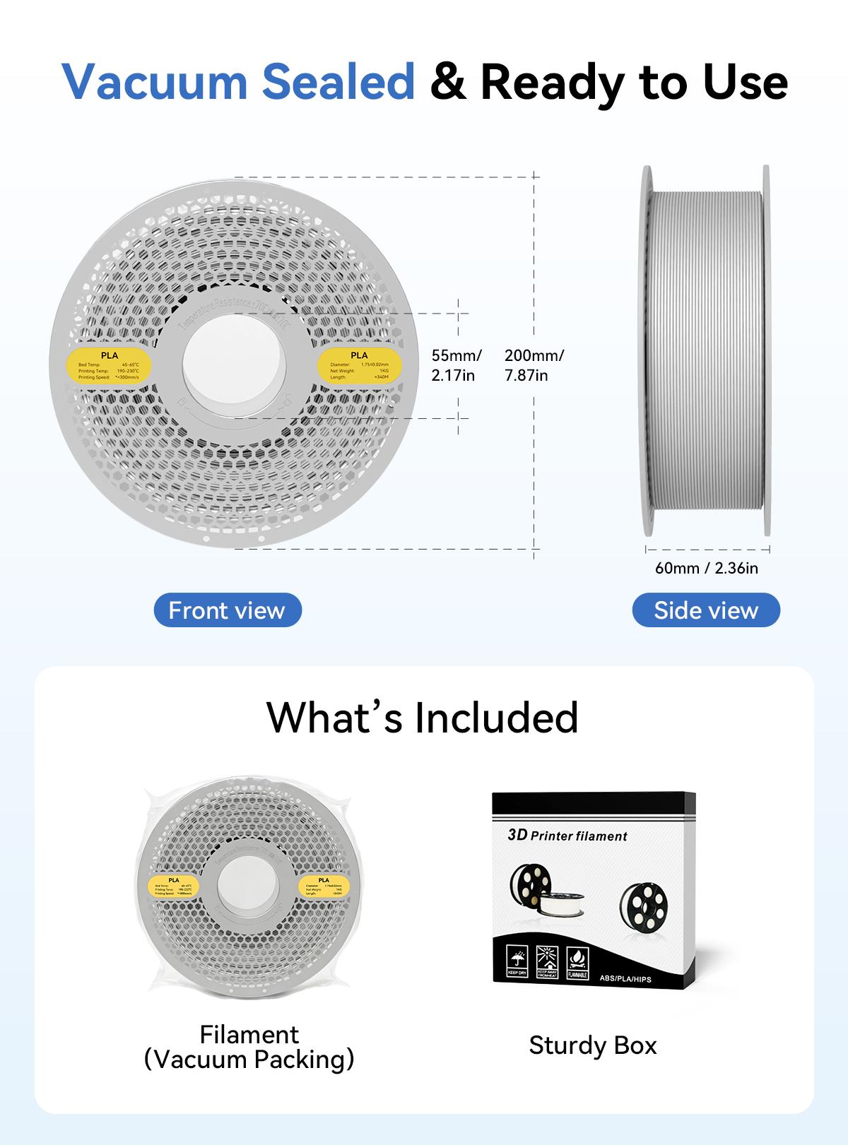 VERTEXFIL PLA Filament for 3D Printers — 1.75mm 1kg (2.2lb) Spool, Black & White PLA, Tangle-Free, High Precision ±0.02mm, Strong, Smooth, Eco-Friendly, 13 Vibrant Colors, Compatible with BambuLab, Creality, Anycubic, Prusa & Most FDM Printers VERTEXFIL PLA Filament for 3D Printers — 1.75mm 1kg (2.2lb) Spool, Black & White PLA, Tangle-Free, High Precision ±0.02mm, Strong, Smooth, Eco-Friendly, 13 Vibrant Colors, Compatible with BambuLab, Creality, Anycubic, Prusa & Most FDM Printers