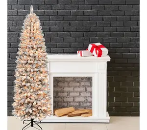 Santa's Workshop 7.5 Ft. PE & PVC Flocked Tree w/ 350 Lights