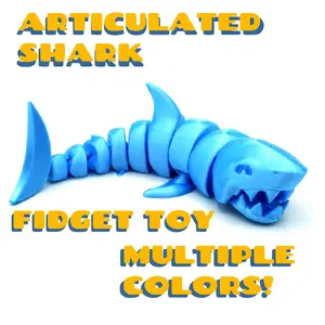 Articulated Shark Fidget Toy for ADHD Anxiety Autism Sensory Toy Multiple Colors Interactive Play