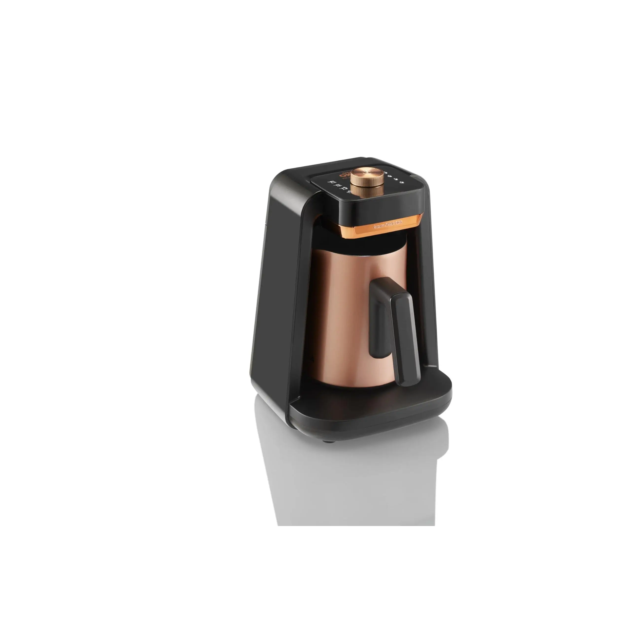 Arzum Okka Rich Spin Pro Turkish Coffee & Hot Beverage Maker - 120V Plug, 5 Cups Max, Stainless Steel Cooking Pot, Velvetiser, Milk Frother, Copper Accent