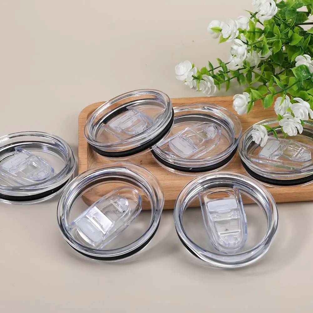 6Pcs 20 oz Skinny Tumbler Replacement Lids Plastic Splash Covers tops for 20 oz coffee cup lids Clear Cup Covers for 2.64 Inch Mouth Tumbler Cooler