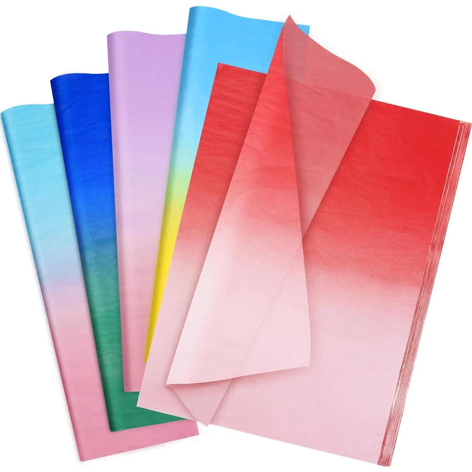 Tissue Paper, 50 Sheets Colored Gradient Tissue Paper for  Bags  Wrap Crafts, Tissue Paper Bulk for Birthday Party, Christmas, Valentines, Wedding, Flower, Holiday Decor-19.7x13.8in