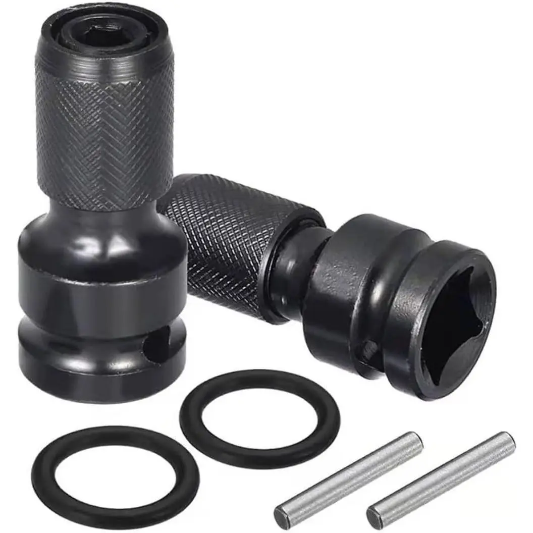 2 count 1/2 inch Square Drive to 1/4 inch Hex Female Socket Adapter Converter Chuck Adaptor for Air and Electric Impact Wrench Impact Drill Ratchet Wrench,Quick Release