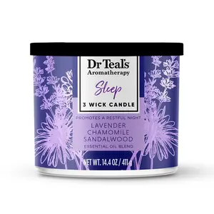 Aromatherapy Sleep Wellness Candle with Lavender, Chamomile & Sandalwood Scents, 14.4oz