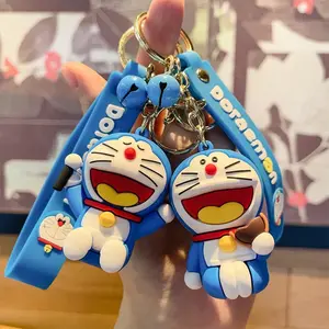 Cute Doraemon PVC Keychain, Keychain Kawaii, Cartoon Key Ring for Bags and Cars, Adorable Doraemon Figure Pendant, Perfect Accessory for Kids and Adults, Stylish Keychain