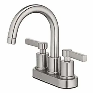 HomePointe Mid-Arch Double Handle Lavatory Faucet with Pop-Up, Brushed Nickel