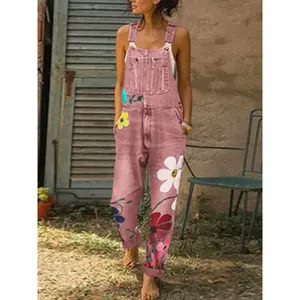 Women’s Denim Overalls Workwear Casual High Street Loose Jeans Pants 2026 New Long Trousers, Fashionable and Comfortable