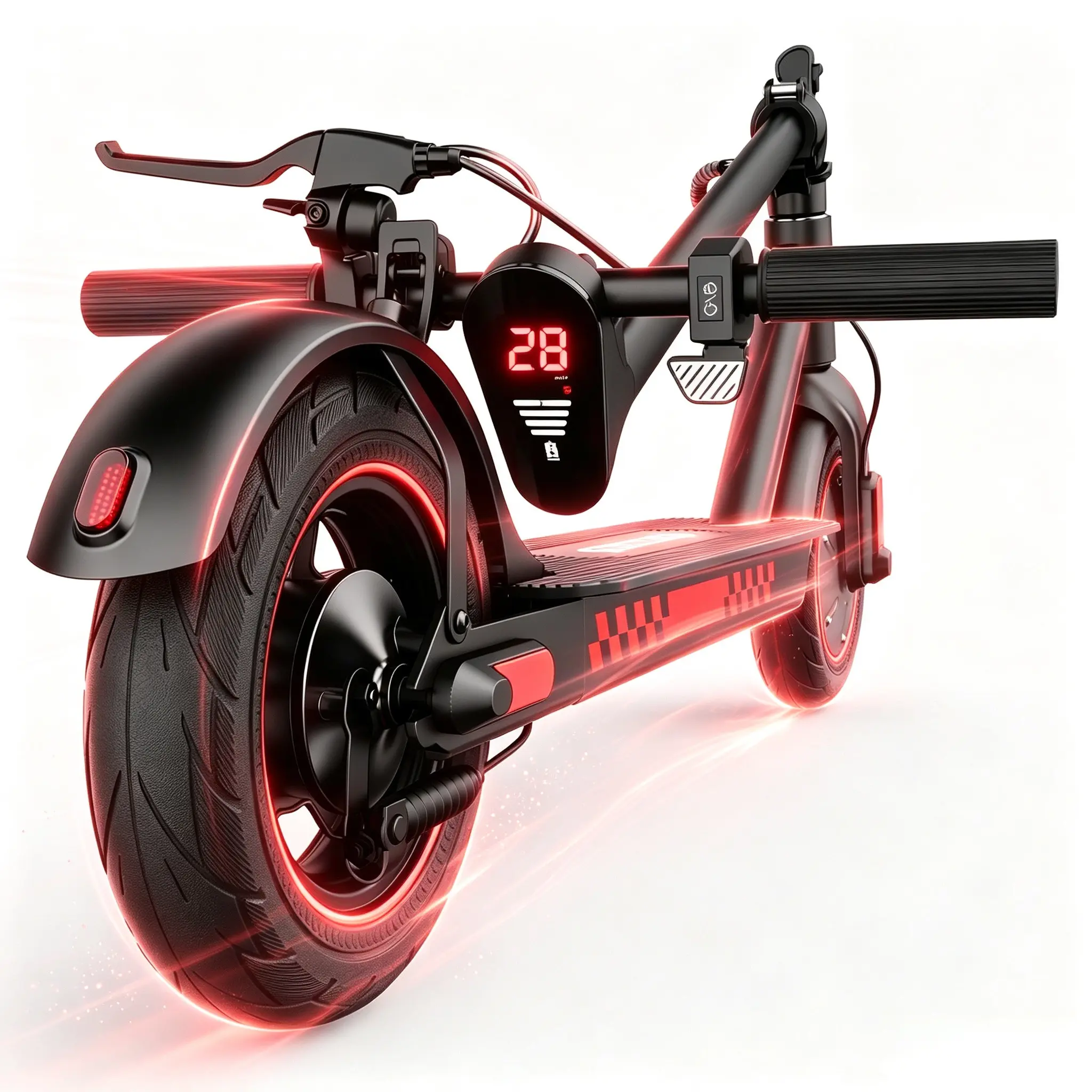 D9 sports electric scooter, unlocked through an application, with a top speed of 28 miles/h, electric commuting scooter, 10 inch solid tires, foldable electric scooter, application control, intelligent adjustment