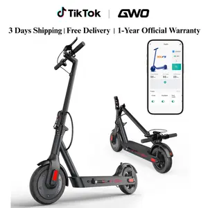 [E-Brake] Electric Scooter 10 Inch Solid Tire, 36V 10.4Ah Battery, 21 Miles Max Range, 19 MPH Adjustable Speed, Dual Braking System and Foldable Design