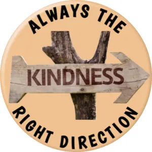 Angel Buttons 2.25 inch pin-back button Kindness