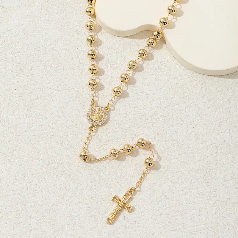 High Quality Fashionable Gold-Plated Brass Long Beaded Necklace for Women