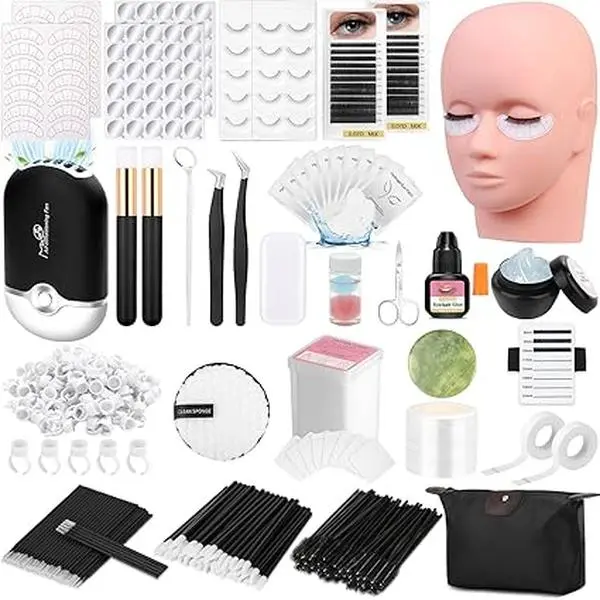 Lashes Kit for Eyelash Extension  Starter Kit with Eye Lash Mannequin Head