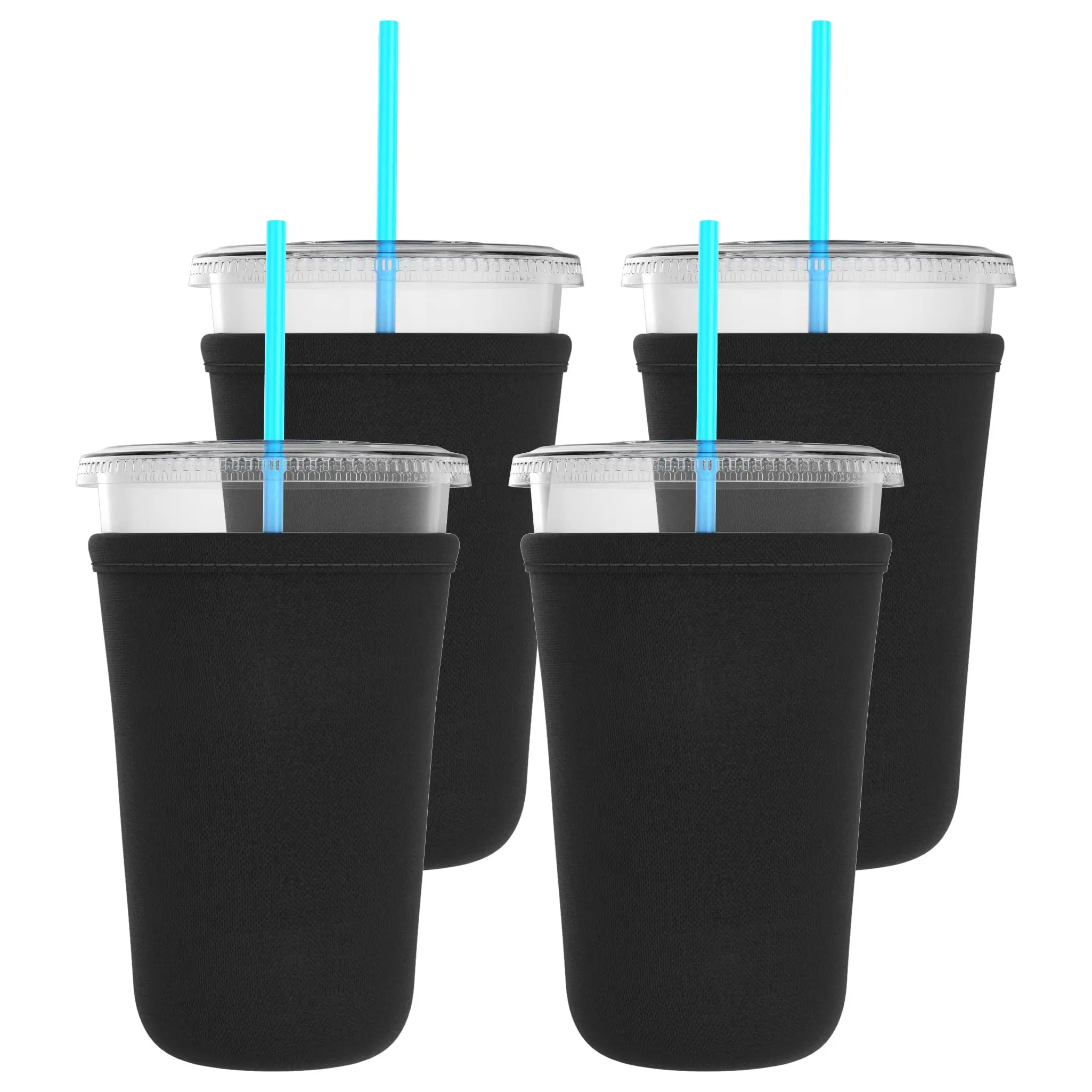 TahoeBay Iced Coffee Cup Sleeves, Large 30-32 oz, 4-Pack